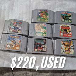 Nintendo 64 Video Game Lot Bundle, all working and authentic