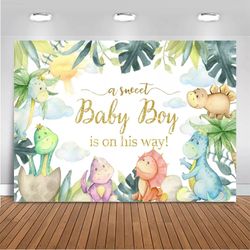 Dinosaur Baby Shower Backdrop Rawr Its a Boy Party 7x5ft (82x60 inch) Blue