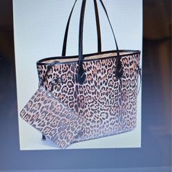 Daisy Rose Leopard Tote Bag With Matching Clutch Puvegan Leather 
