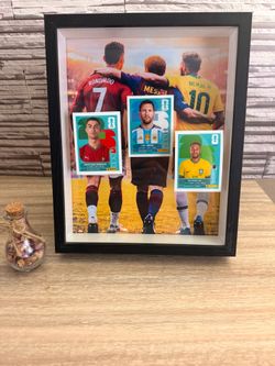 ⚽ Cuadro Vitrina de Colección 3 Leyendas: Messi, Cristiano y Neymar 🏆