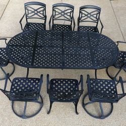 Hanamint Outdoor Patio Furniture 8 Seat Dining set-7ft 90lb Oval Table 