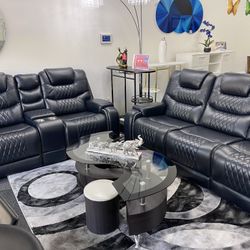 🛋️🛋️LIQUIDATION SALE 🔥🔥🔥🔥‼️SET OF RECLINERS SOFA AND LOVESEAT GEL LEATHER🛏️🛏️
