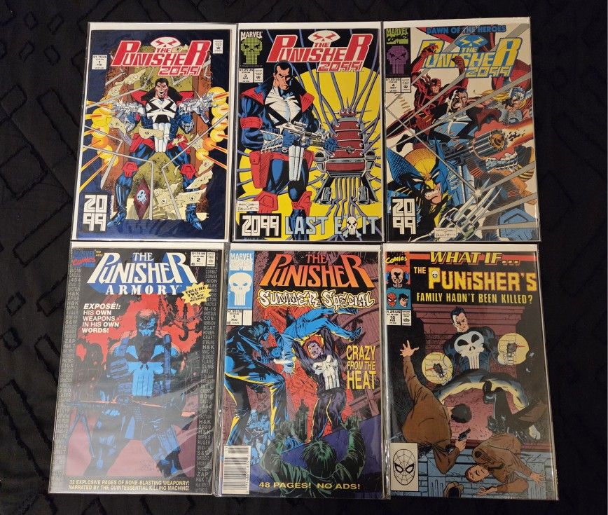Punisher Comic book lot of 6! Marvel. Vintage. keys. 2099. Mixed lot.