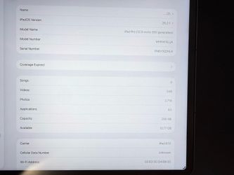 ipad pro 12.9 inch fifth gen M chip 256 gb
