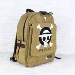 Anime One Piece Canvas School Bag Skullcandy Backpack