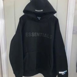 essentials hoodie black