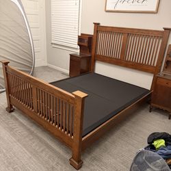 Real Oak Mission Style Queen Bed Frame