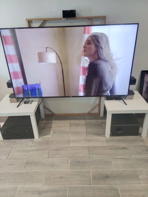 70 Inch Smart Onn Tv, Pioneer Elite Receiver, Bose 7 Speakers & Sub. Sectional, King bed New Matress