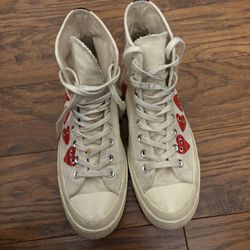 Converse X Comme Des Garçons Play Chuck Taylor High Top Off-White Sneakers