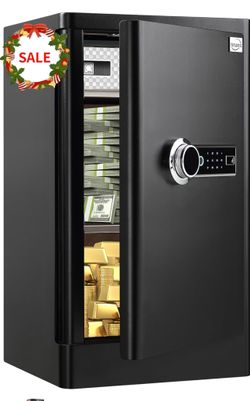 Tenamic Deluxe Biometric Fingerprint Safe Box Smart Touch Screen Fireproof Safe for Home Office Hotel 3.83 Cubic