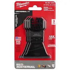MILWAUKEE - 2-1/2 in. Titanium Bi-Metal Universal Fit Wood and Metal Cutting Multi-Tool Oscillating Blade (3-Pack)