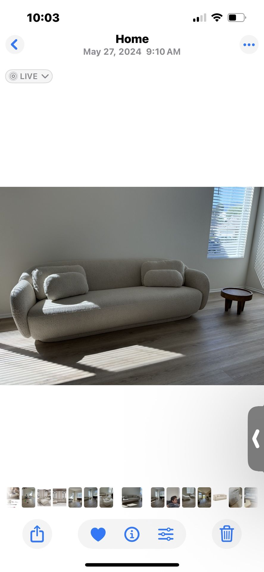 Boucle Fabric Curved Sofa Set
