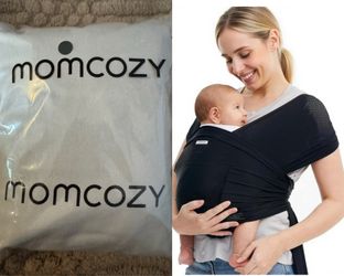 New Momcozy Baby Wrap Carrier, Easy to Wear Baby Carrier Sling Newborn to Toddler 8-35 lbs
