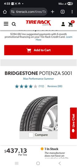 215/45/ r20 bridgestone Potenza tire
