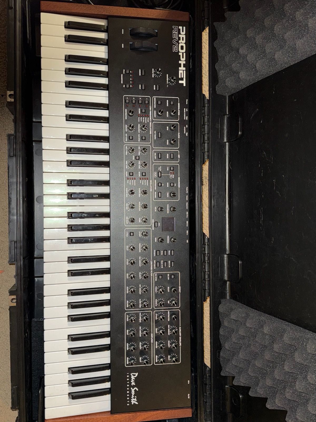 This is a Sequential Prophet Rev2 synthesizer