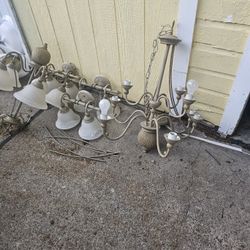Light   Fixtures  Decent Condition  Various  Sizes Chandeliers  Plus Globes.