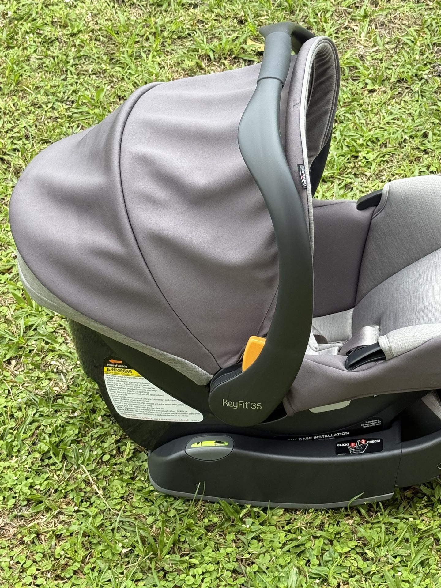 Chicco KeyFit 35 Infant Car Seat Base Travel System Stroller Combo Gray