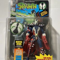 1994 McFarlane Toy Spawn Series 1 Medieval Spawn Figure W/ Comic Special Edition