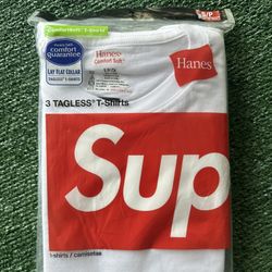 Supreme x Hanes Tagless Tees (3 Pack) White