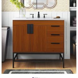 Brand New 36" Mango Wood Bathroom Vanity - Unopened Box!"