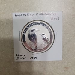 2017 Australia Kookaburra 1 Oz 999 Silver Coin 