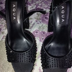 Women's Shoes Aqua Black Studded,High Heel Pumps Size 5.5 