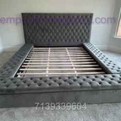 "Paris Platform Bed BLUE/GREY/BLACK KING/QUEEN BRAND NEW
"
