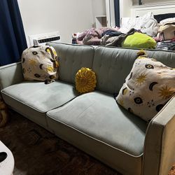 Wayfair 81.5” Light Green Velvet Convertible Futon Sofa 