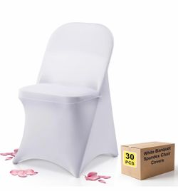 Folding Chair Covers 30Pcs Stretch Spandex Chair Cover, Universal Fitted Slipcovers, Washable Chair Cover Protector for Wedding Party Banquet Holiday 