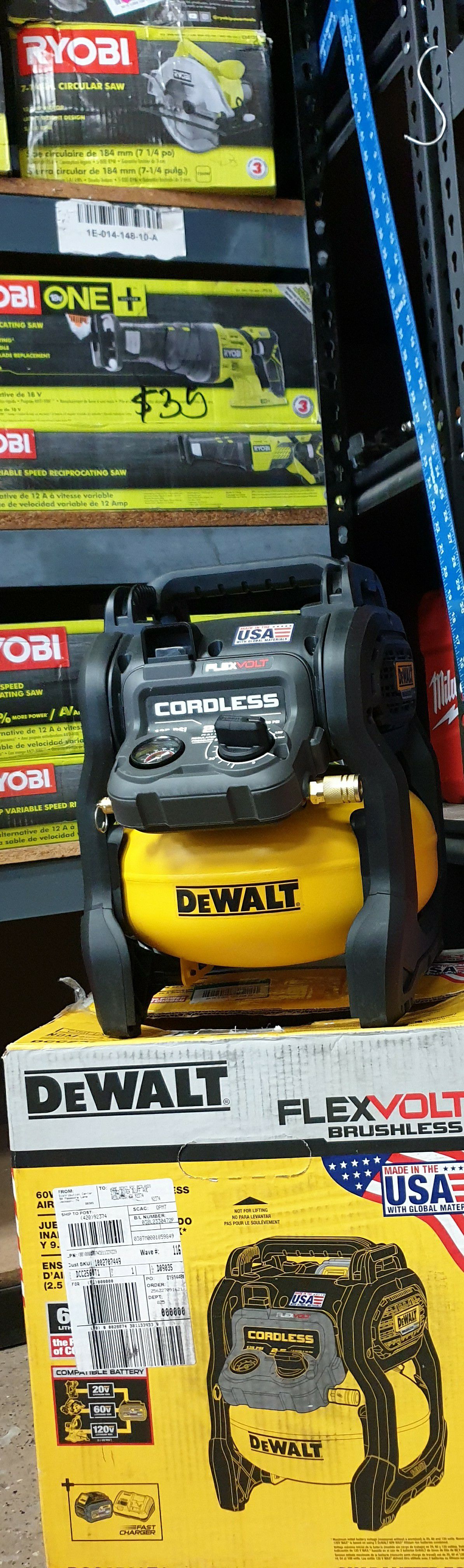 DEWALT AIR COMPRESSOR FLEX BRUSHLESS 60VOLT F