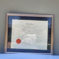 Framed Antique (1917) Appointment of Notary Public Signed by President Woodrow Wilson