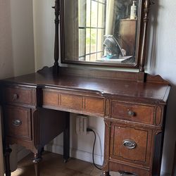 Antique Dressing Table and Mirror