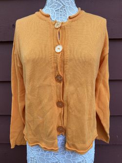 Cubix Orange Cardigan Bohemian Cottage Fairycore Knitwear