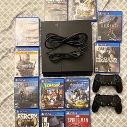PS4 Slim Bundle - 2 Controllers + 12 Games - Great Condition!