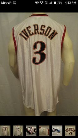 ALLEN IVERSON PHILADELPHIA 75ERS AUTHENTIC JERSEY MEN SIZE 46. VINTAGE JERSEY FROM 1996-2006 CAREER.