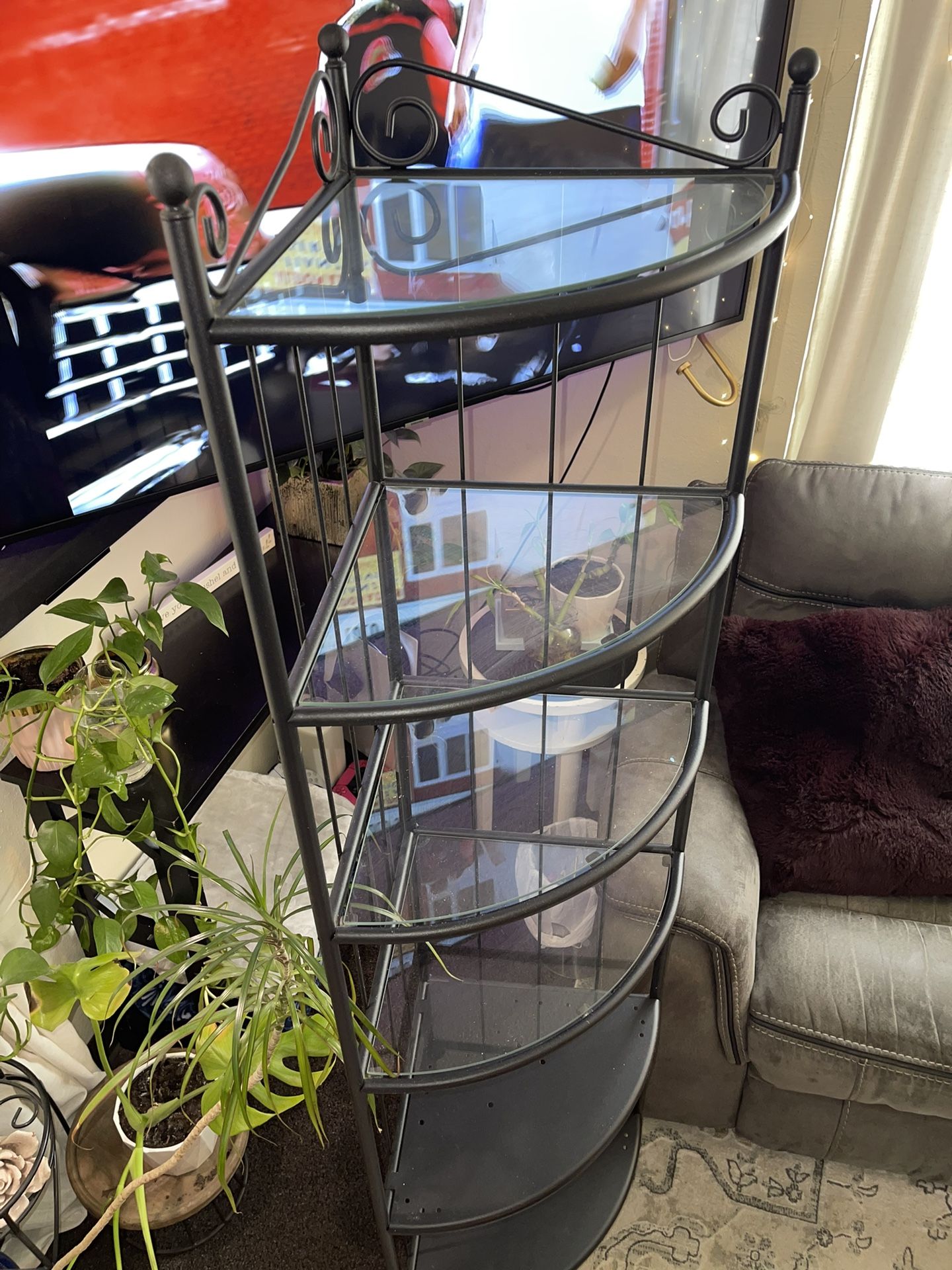 6 Tier Metal & Glass Corner Shelf