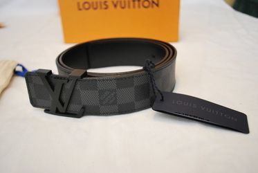 Louis Vuitton Belt Men Damier Graphite LV Black Grey 100/40
