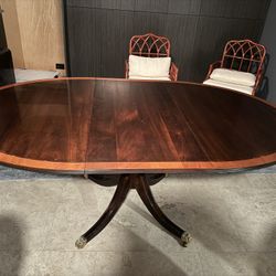 Stickley, oval pedestal table  74”x44”x30”H