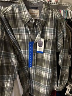 Large Green And White Flannel