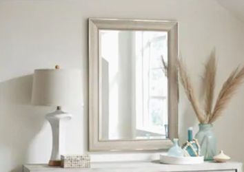 allen + roth 43-in L x 31-in W Silver Framed Wall Mirror