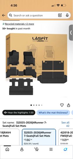 25-26 4Runner floor mats 7 seats only