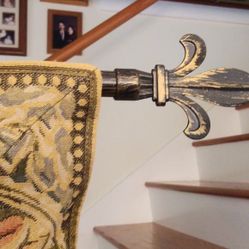 Tapestry Kinkade Like  wall hanging with 2 rods