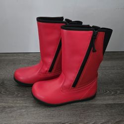 Kids Red and Black Winter Boots Rain Boots