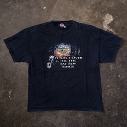 Vintage Harley Davidson It Aint Over Till The Fat Boy Sings Shirt 