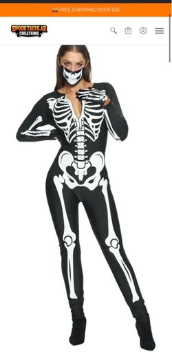 NEW!! Skeleton Halloween Costume Jumpsuit Set