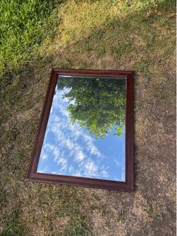 Large Solid Wood Framed Wall Mirror 30.5” x 40” | Real Glass | Ready to Hang