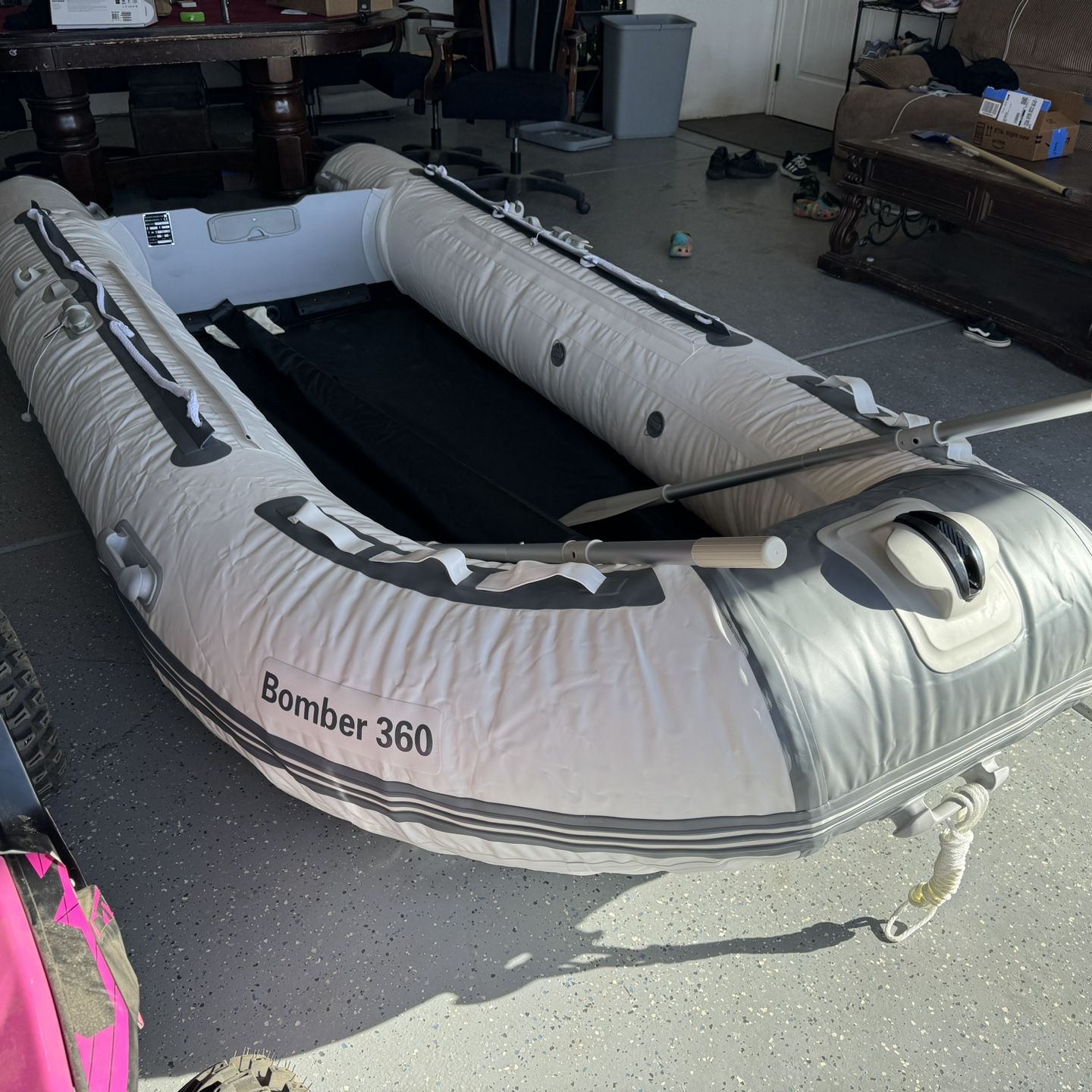 12 FT Inflatable Dinghy Boat Transom Sport Tender Boat 8 Person 
