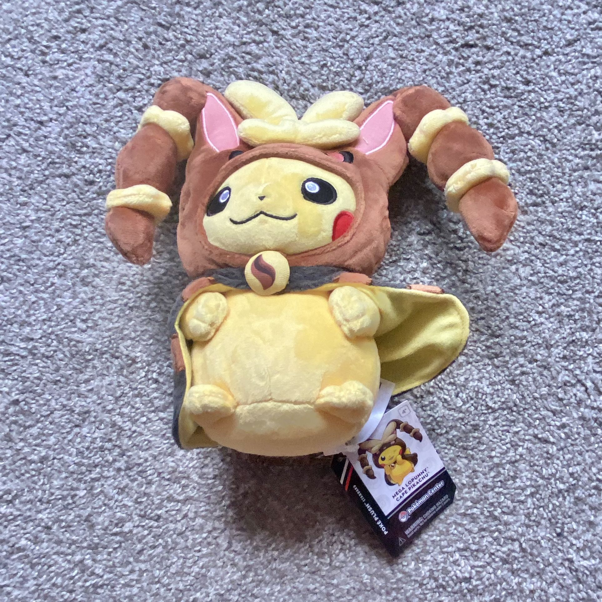 Pokémon Center Original Pikachu wearing a Mega Lopunny poncho X 2016 Rare New