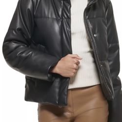 LEVI’S Faux Leather Puffer Jacket 