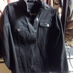 Forever 21 Ripped Deniem Jacket Size M